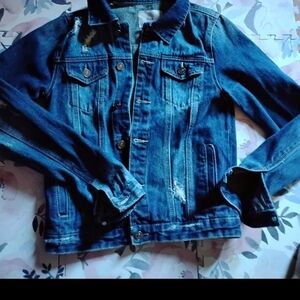KanCan Blue Distressed Jean Jacket